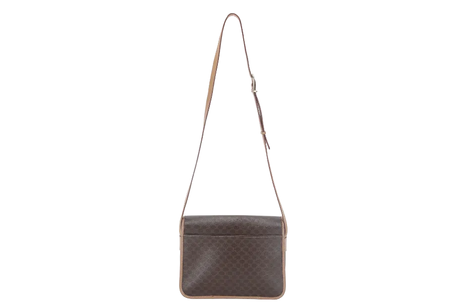 CELINE MACADAM SHOULDER BAG COATED CANVAS GOLD HARDWARE NO DUST COVER