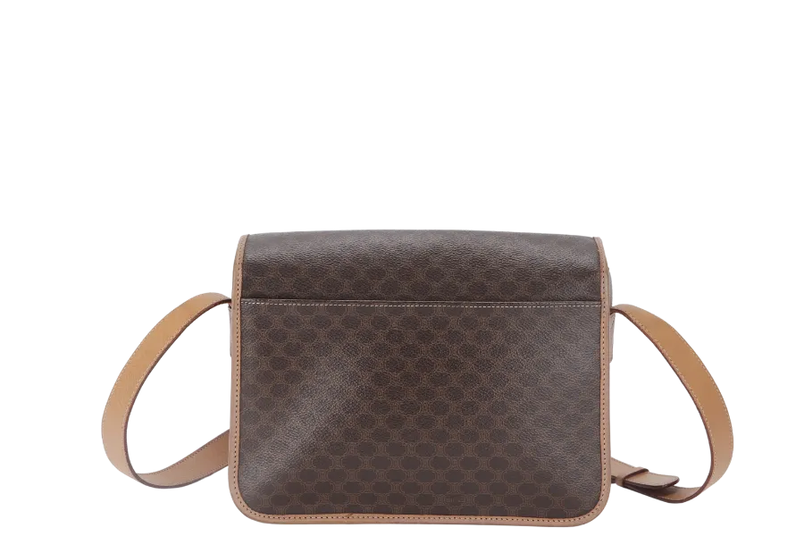 CELINE MACADAM SHOULDER BAG COATED CANVAS GOLD HARDWARE NO DUST COVER