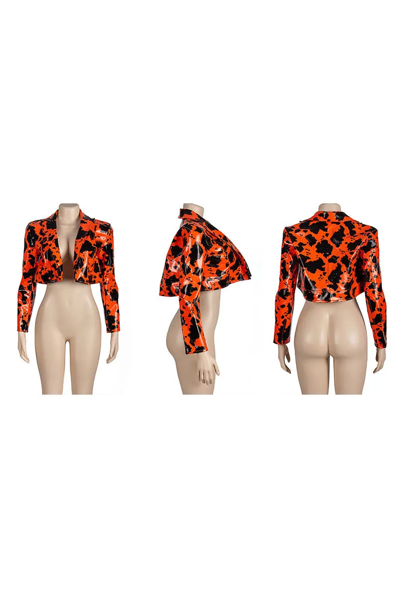 CG0334 Vegan Leather Crop Jacket