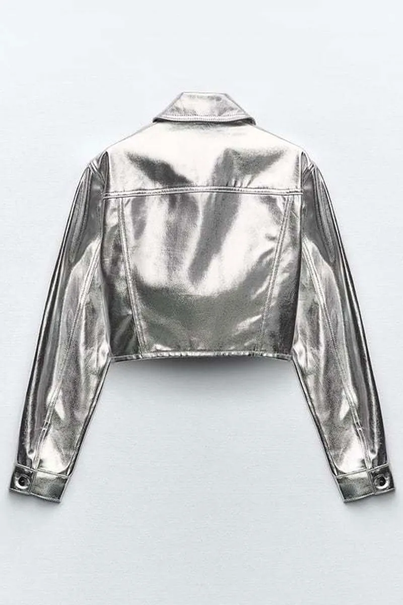 CH0263 Metallic Crop Jacket