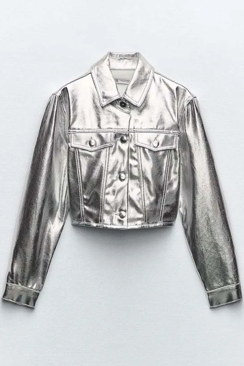 CH0263 Metallic Crop Jacket
