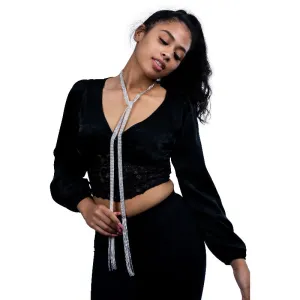 Charlee Long Rhinestone Tassel Necklace/Belt (4 Colors)