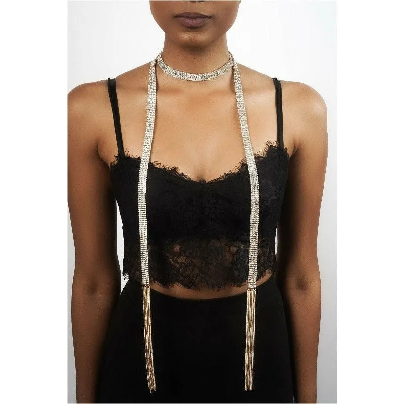 Charlee Long Rhinestone Tassel Necklace/Belt (4 Colors)