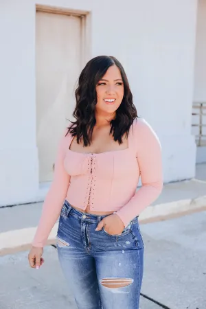 Chino Cropped Corset - Pink