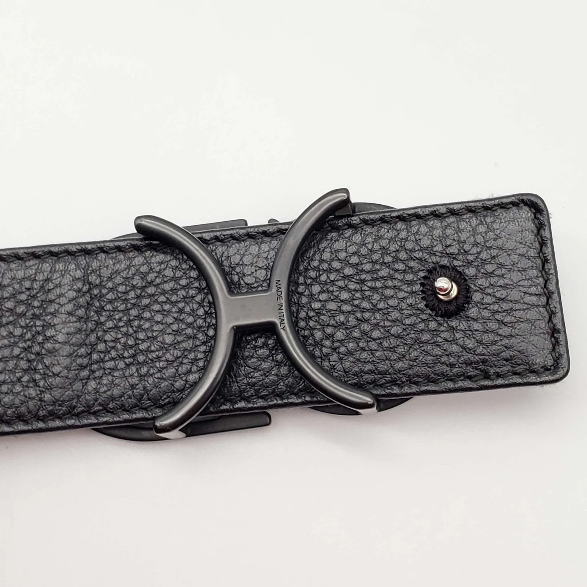 Christian Dior Oblique CD Leather and Canvas Belt Size 85
