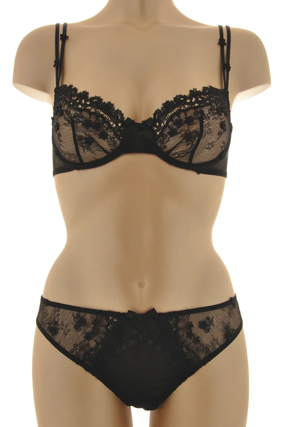 CHRISTIES CRAZY Black Lace Balconette Bra