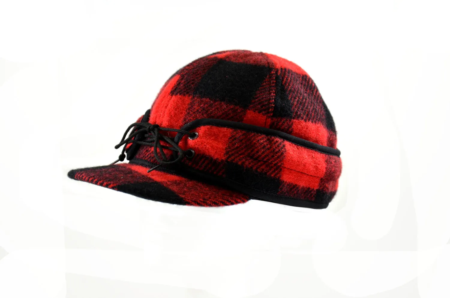 CL1-177L-M-Rd/Blk Cap Ladies Railroad Buffalo Check