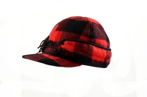 CL1-177L-M-Rd/Blk Cap Ladies Railroad Buffalo Check