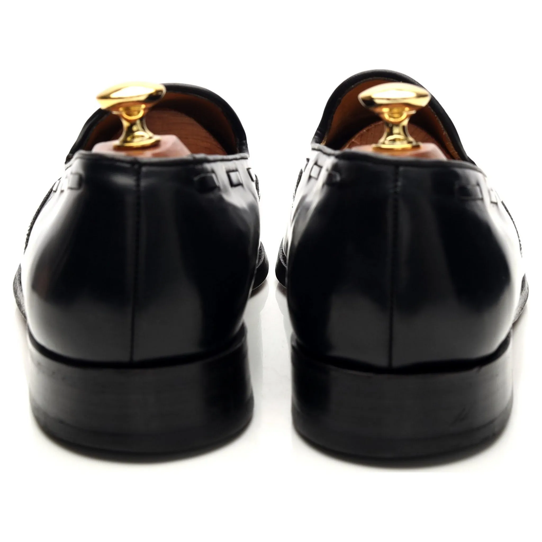 'Clive' Black Leather Tassel Loafers UK 9 F