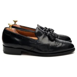 'Clive' Black Leather Tassel Loafers UK 9 F