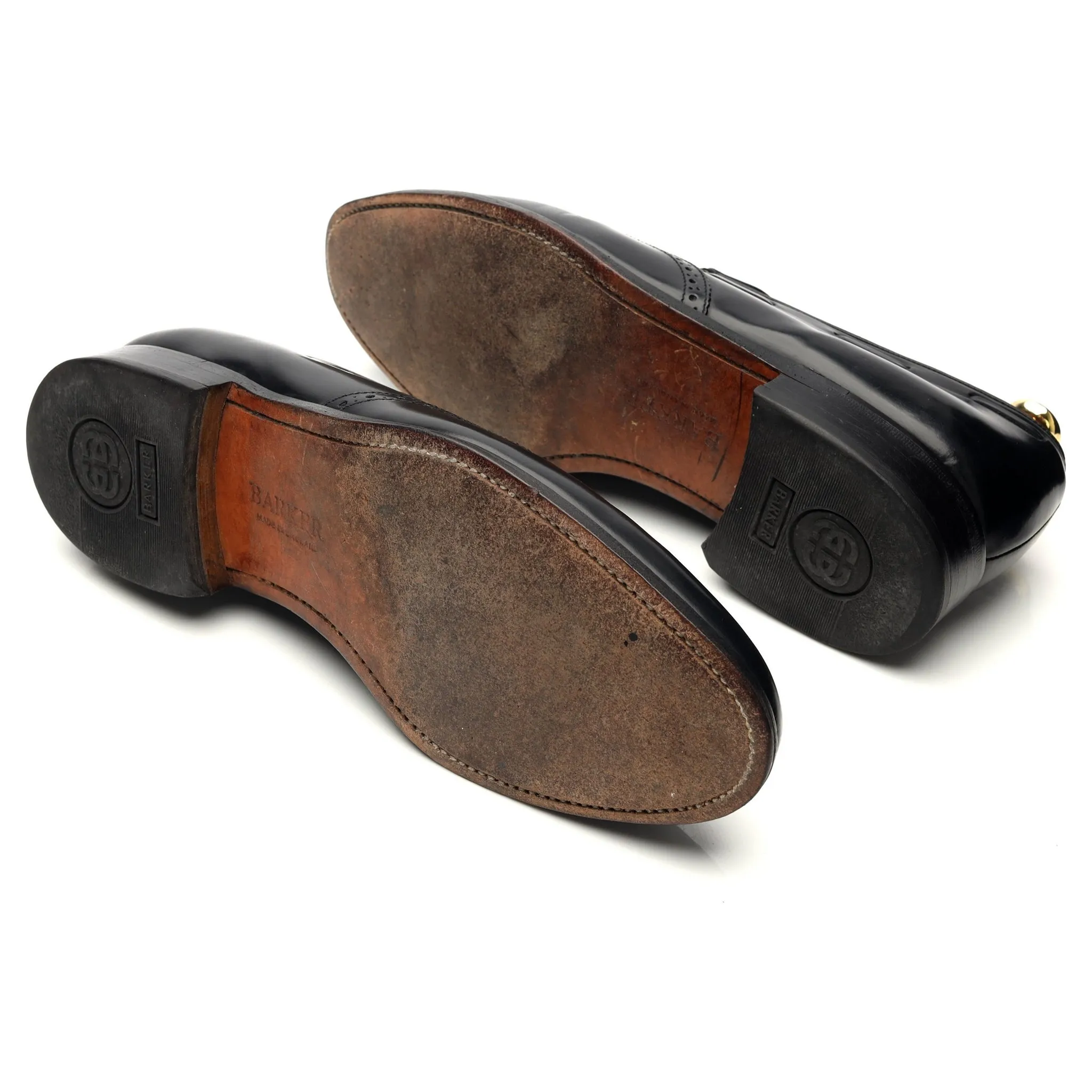 'Clive' Black Leather Tassel Loafers UK 9 F