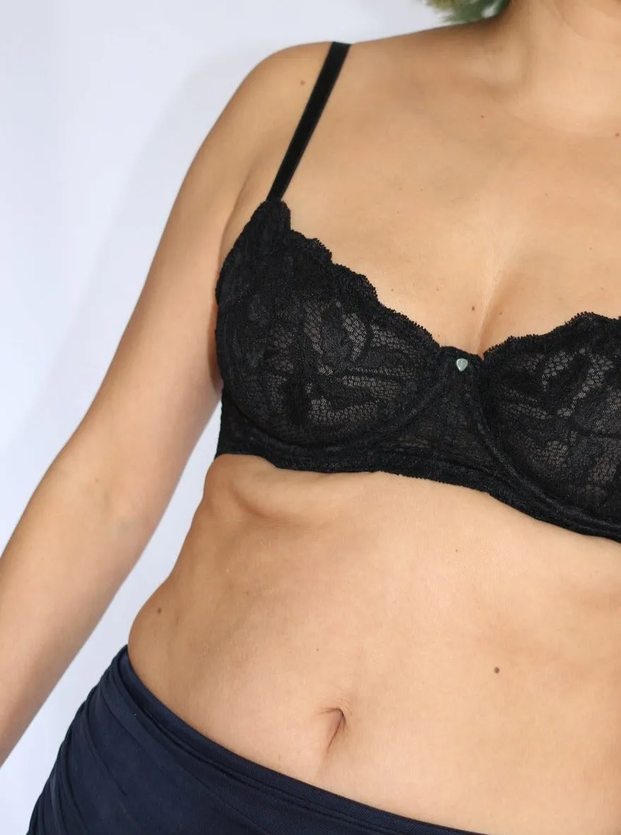 Clo: Fortuna Lace Demi Underwire Bra - Black