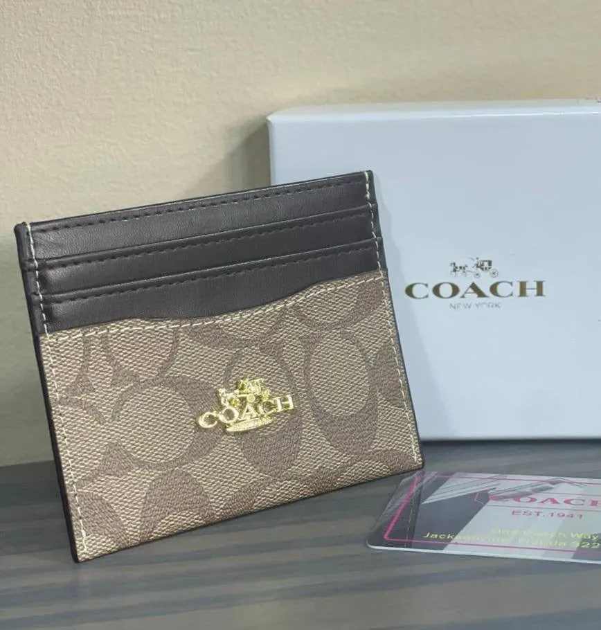 Coach Signature Canvas Card Holder