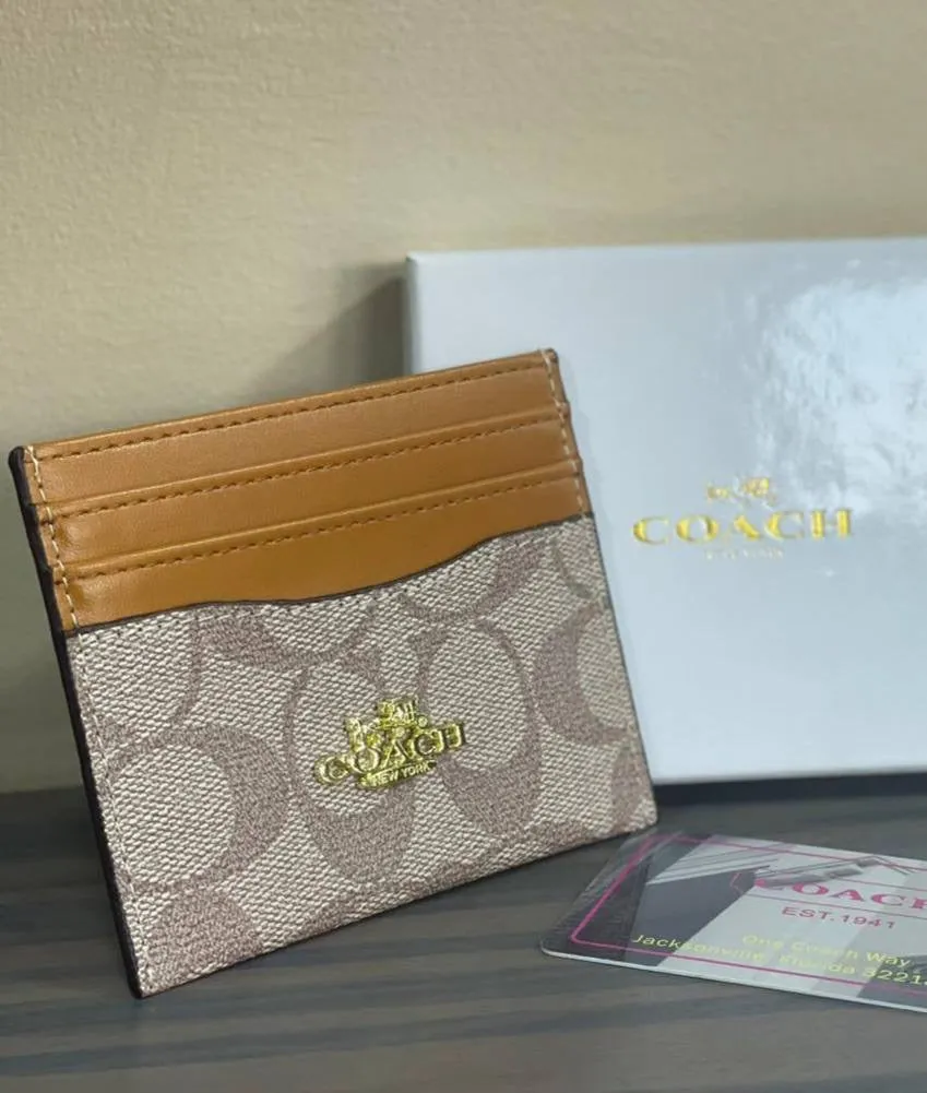 Coach Signature Canvas Card Holder