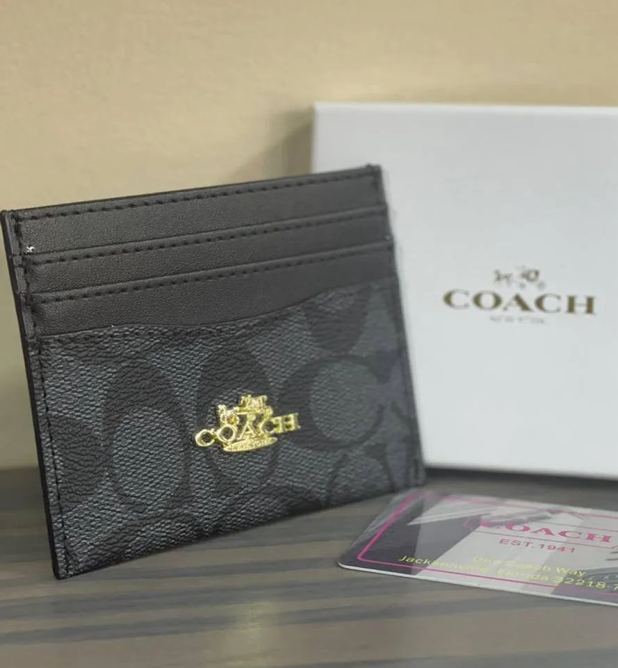 Coach Signature Canvas Card Holder