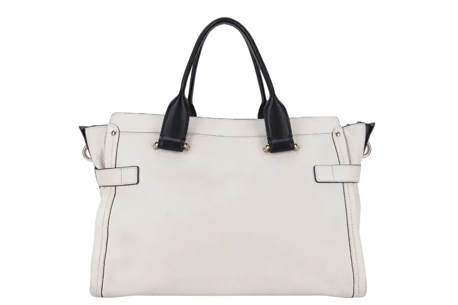 COACH SWAGGER 27 CARRYALL BAG LARGE WHITE CALF LEATHER GOLD HARDWARE WITH STRAPS