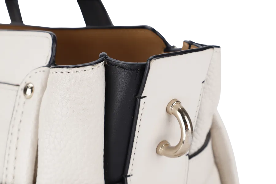COACH SWAGGER 27 CARRYALL BAG LARGE WHITE CALF LEATHER GOLD HARDWARE WITH STRAPS