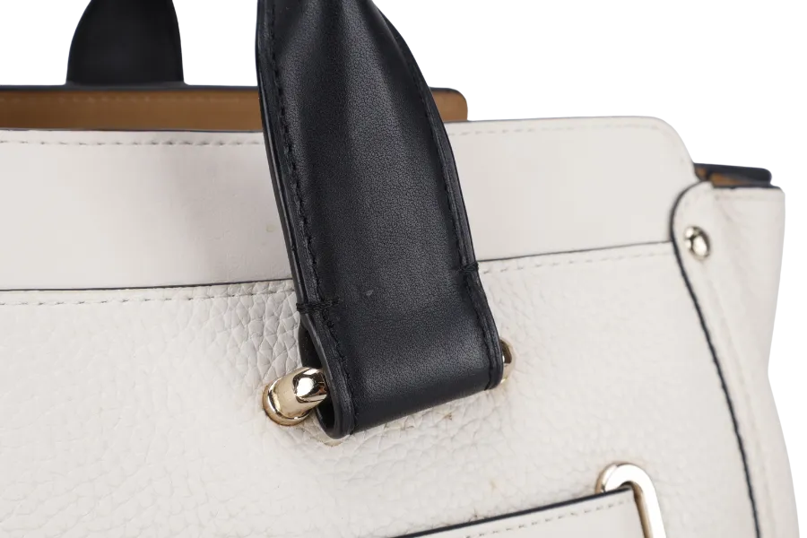 COACH SWAGGER 27 CARRYALL BAG LARGE WHITE CALF LEATHER GOLD HARDWARE WITH STRAPS