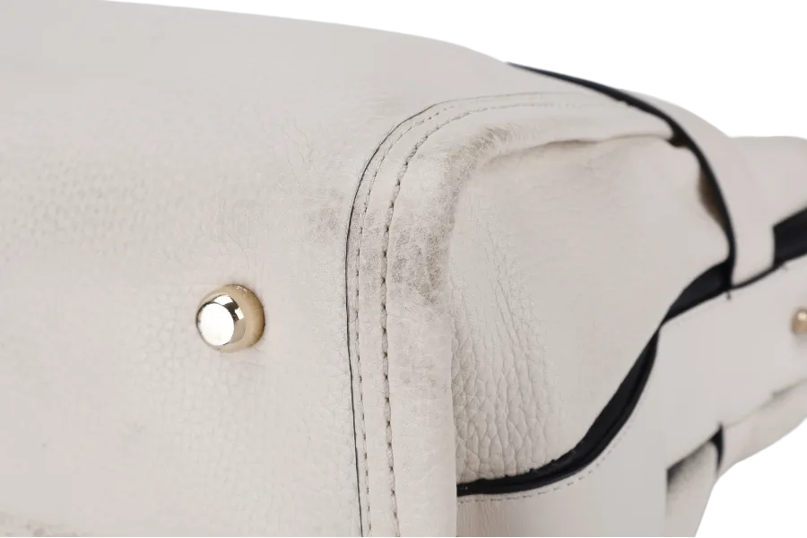 COACH SWAGGER 27 CARRYALL BAG LARGE WHITE CALF LEATHER GOLD HARDWARE WITH STRAPS