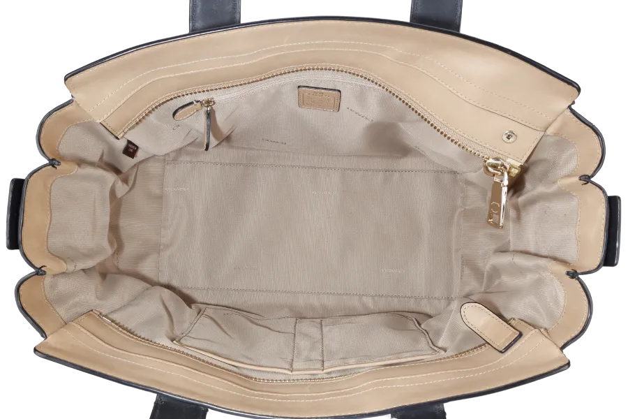 COACH SWAGGER 27 CARRYALL BAG LARGE WHITE CALF LEATHER GOLD HARDWARE WITH STRAPS