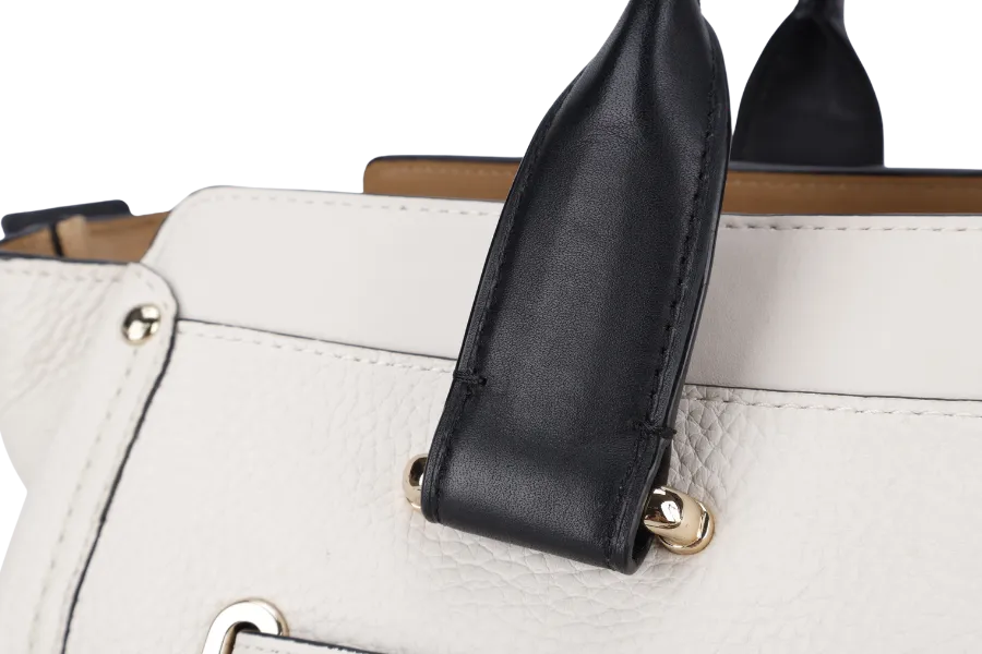 COACH SWAGGER 27 CARRYALL BAG LARGE WHITE CALF LEATHER GOLD HARDWARE WITH STRAPS