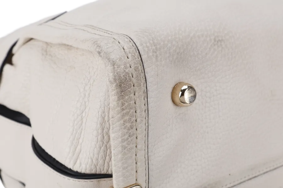 COACH SWAGGER 27 CARRYALL BAG LARGE WHITE CALF LEATHER GOLD HARDWARE WITH STRAPS