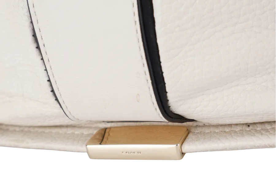 COACH SWAGGER 27 CARRYALL BAG LARGE WHITE CALF LEATHER GOLD HARDWARE WITH STRAPS