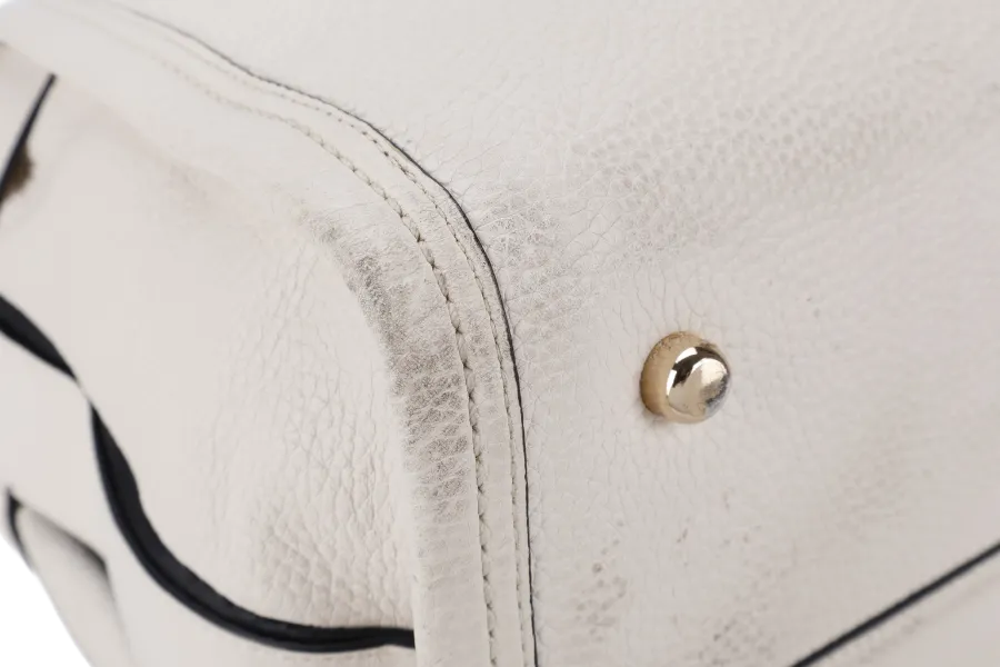 COACH SWAGGER 27 CARRYALL BAG LARGE WHITE CALF LEATHER GOLD HARDWARE WITH STRAPS