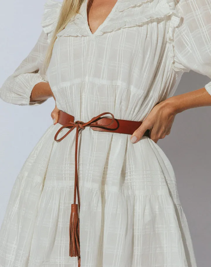 Cognac Tie Leather Belt