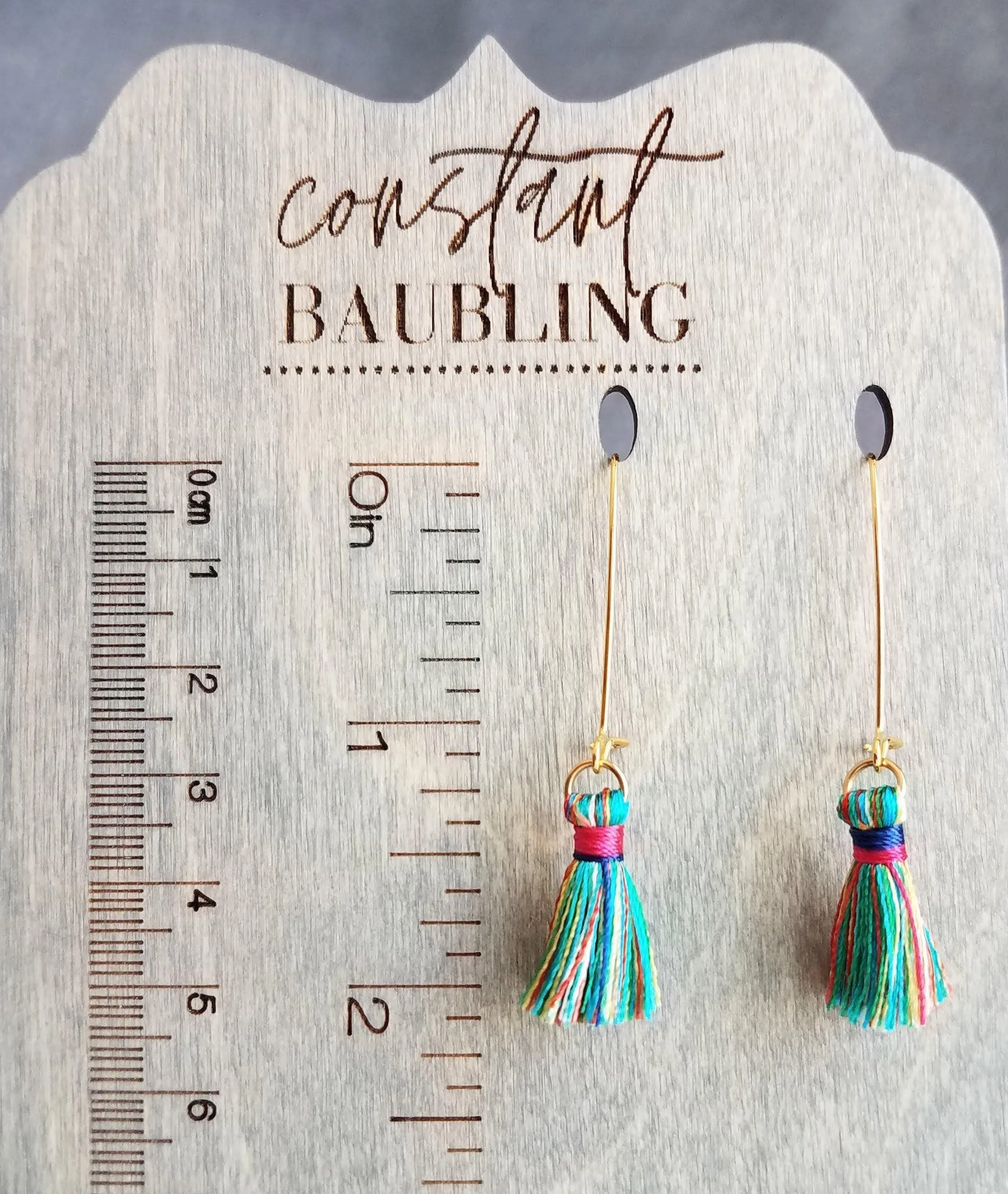 Colorful Tassel Earrings, long tassel earring, multicolor tassel, rainbow tassel earring, kidney wire earring, gold tassel earring, latching