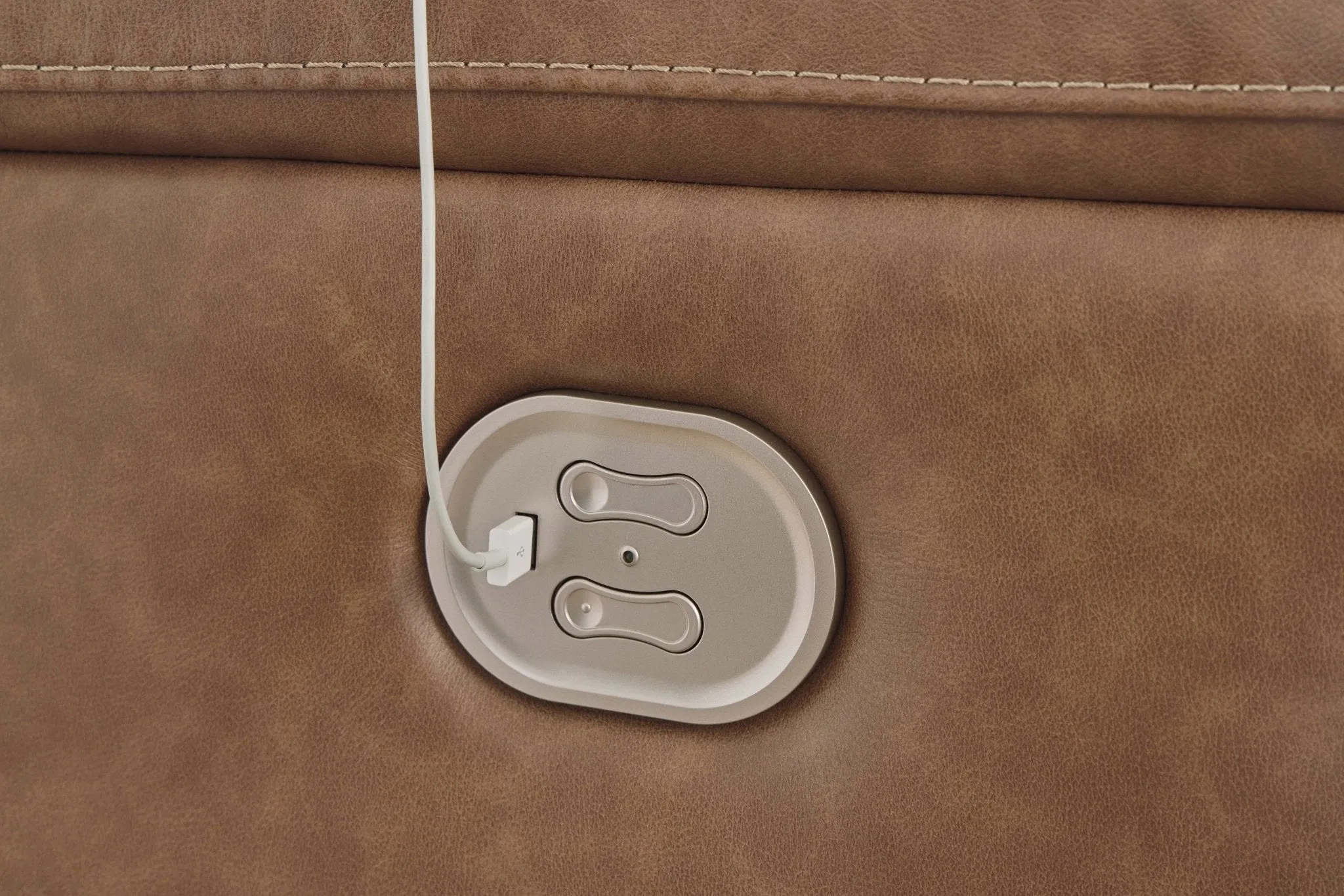 Contemporary Power Reclining Loveseat with Center Console