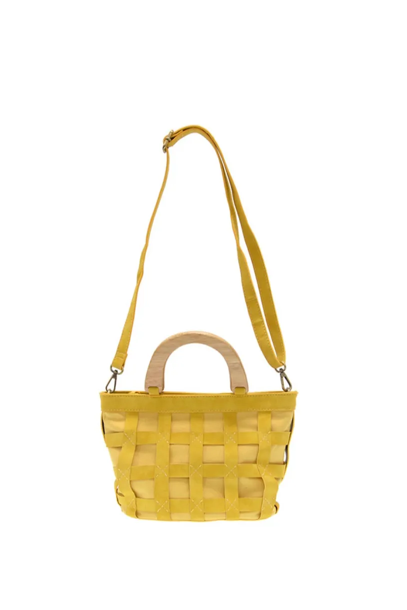 Cora Cage Wood Handle Bag
