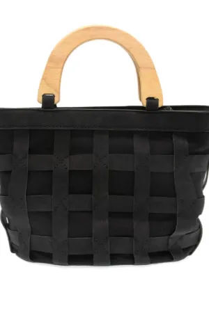 Cora Cage Wood Handle Bag