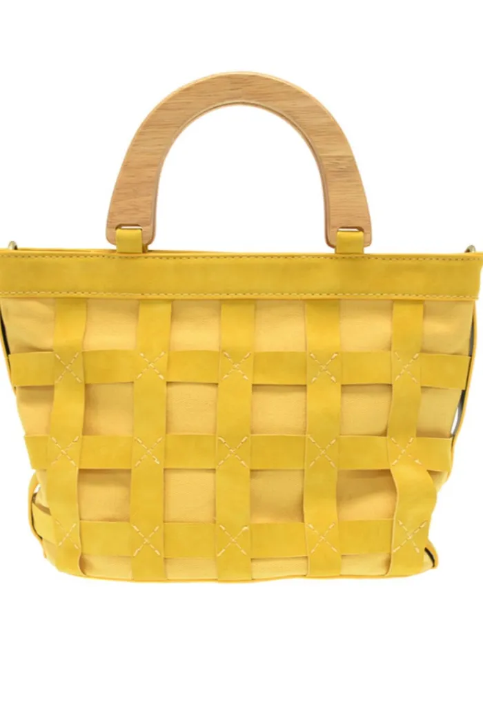 Cora Cage Wood Handle Bag