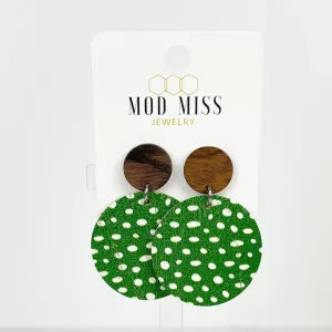 Cork Leather Round Earring