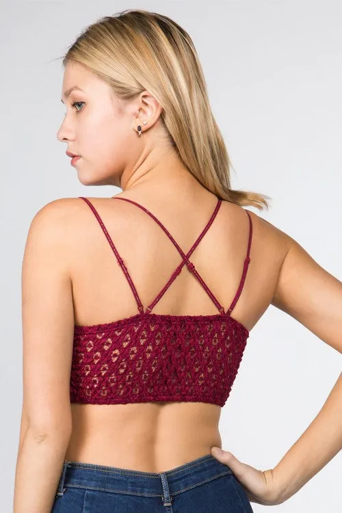 Crochet Lace Bralette - White