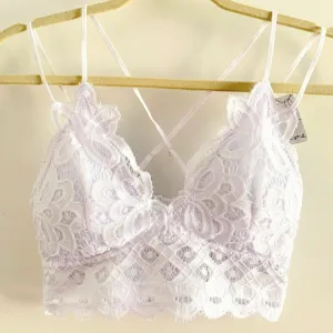 Crochet Lace Bralette - White