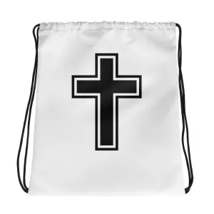 Cross Black Drawstring bag