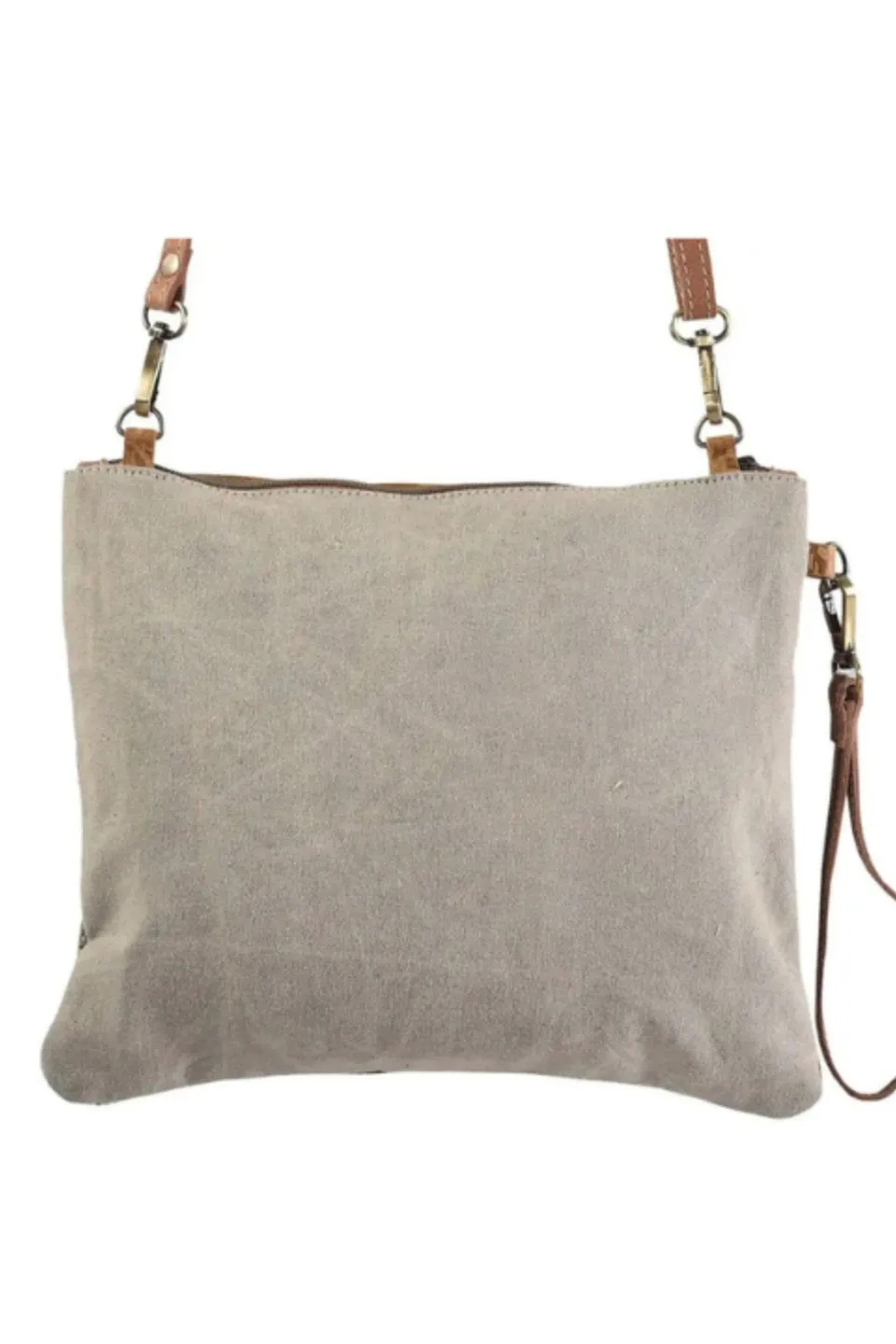 Crossbody Rug with Leather and Front Zipper