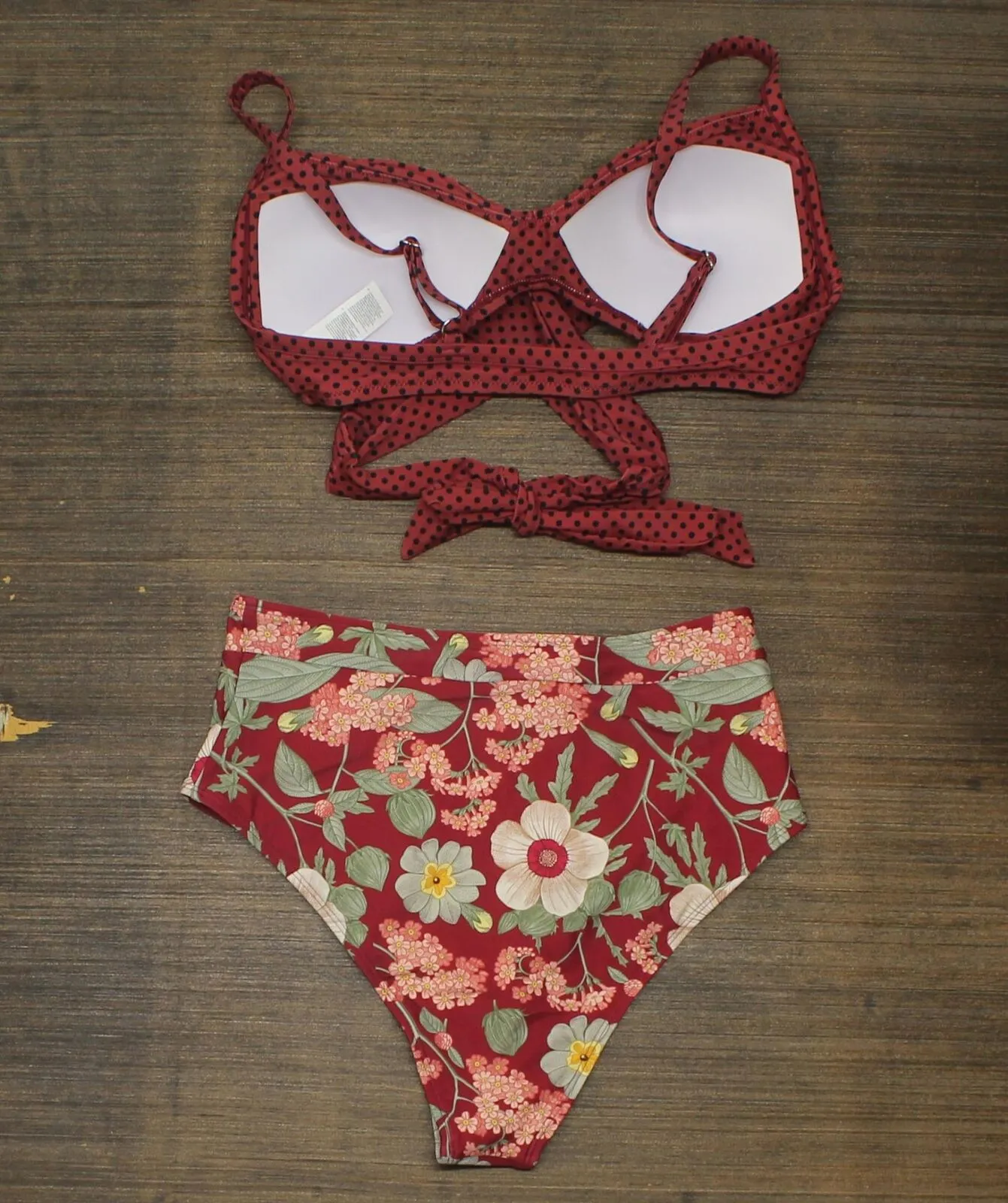 Cupshe Women's High Waisted Bikini Set Floral Tie Twist Two Piece Bathing Suit