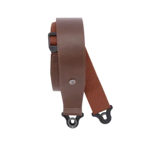 D'Addario 25BAL02 2.5-Inch Comfort Leather Auto-Lock Guitar Strap, Brown