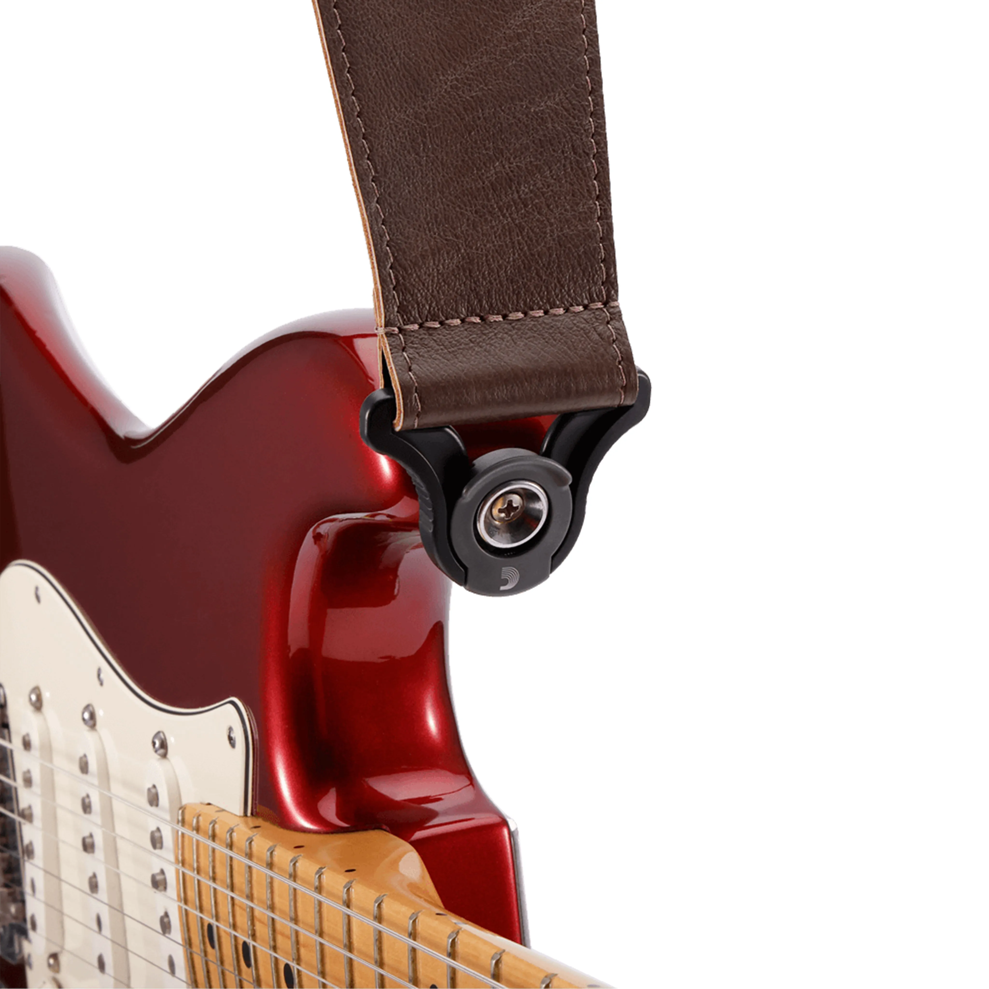D'Addario 25BAL02 2.5-Inch Comfort Leather Auto-Lock Guitar Strap, Brown