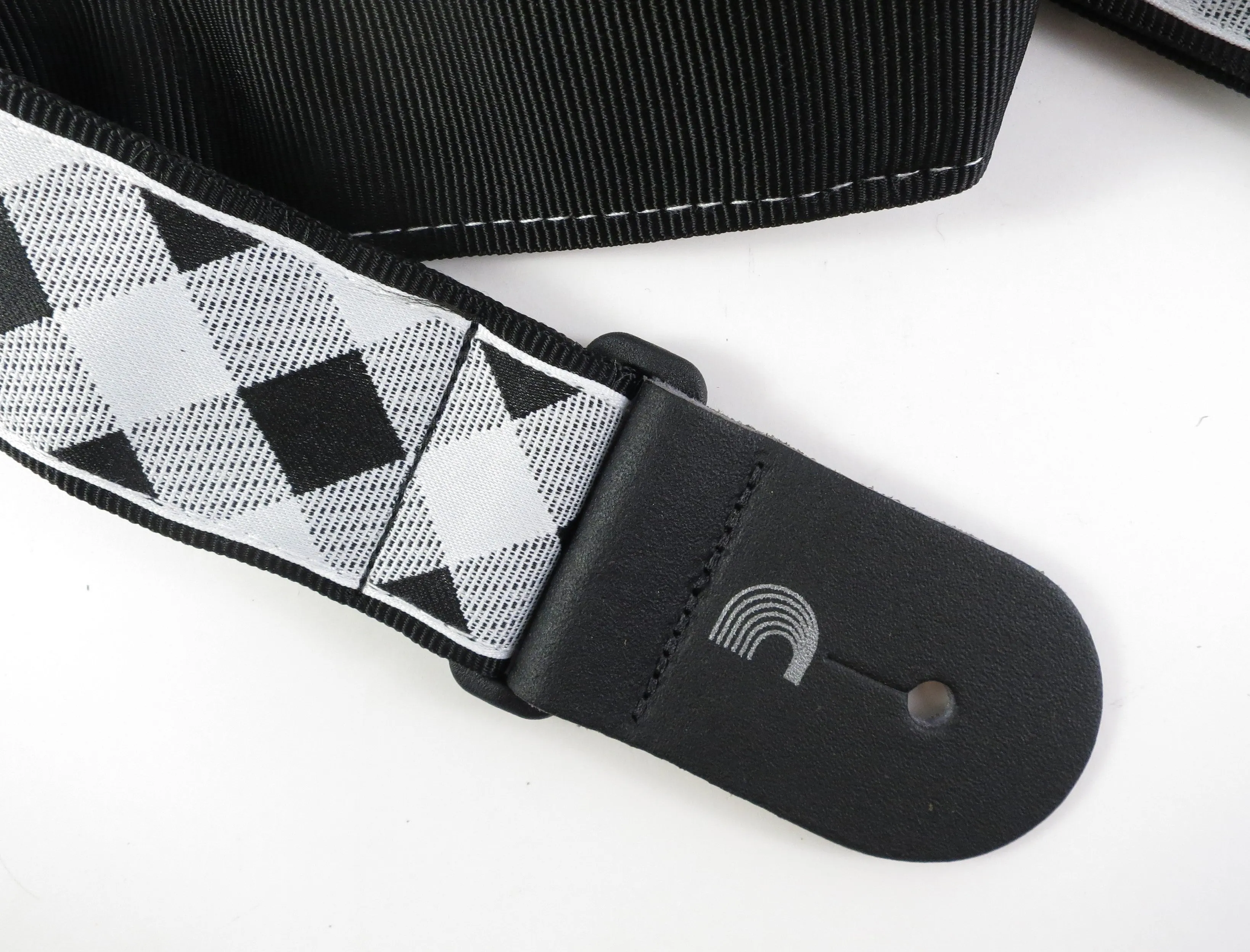 D'Addario Guitar Strap, Woven Buffalo Check B/W