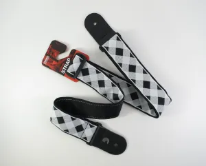 D'Addario Guitar Strap, Woven Buffalo Check B/W