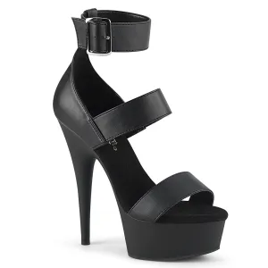 DELIGHT-629  Black Faux Leather/Black Matte