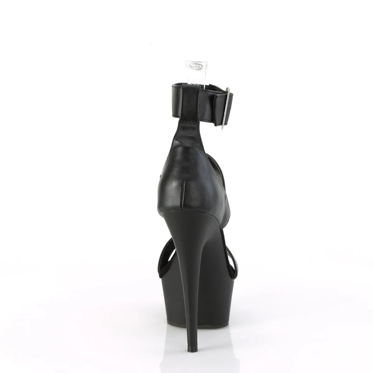 DELIGHT-629  Black Faux Leather/Black Matte