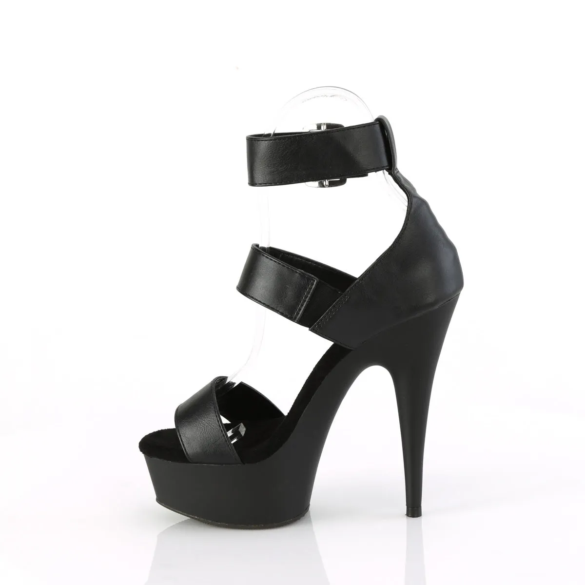 DELIGHT-629  Black Faux Leather/Black Matte