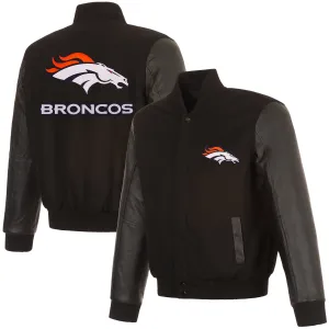 Denver Broncos Reversible Wool and Leather Jacket