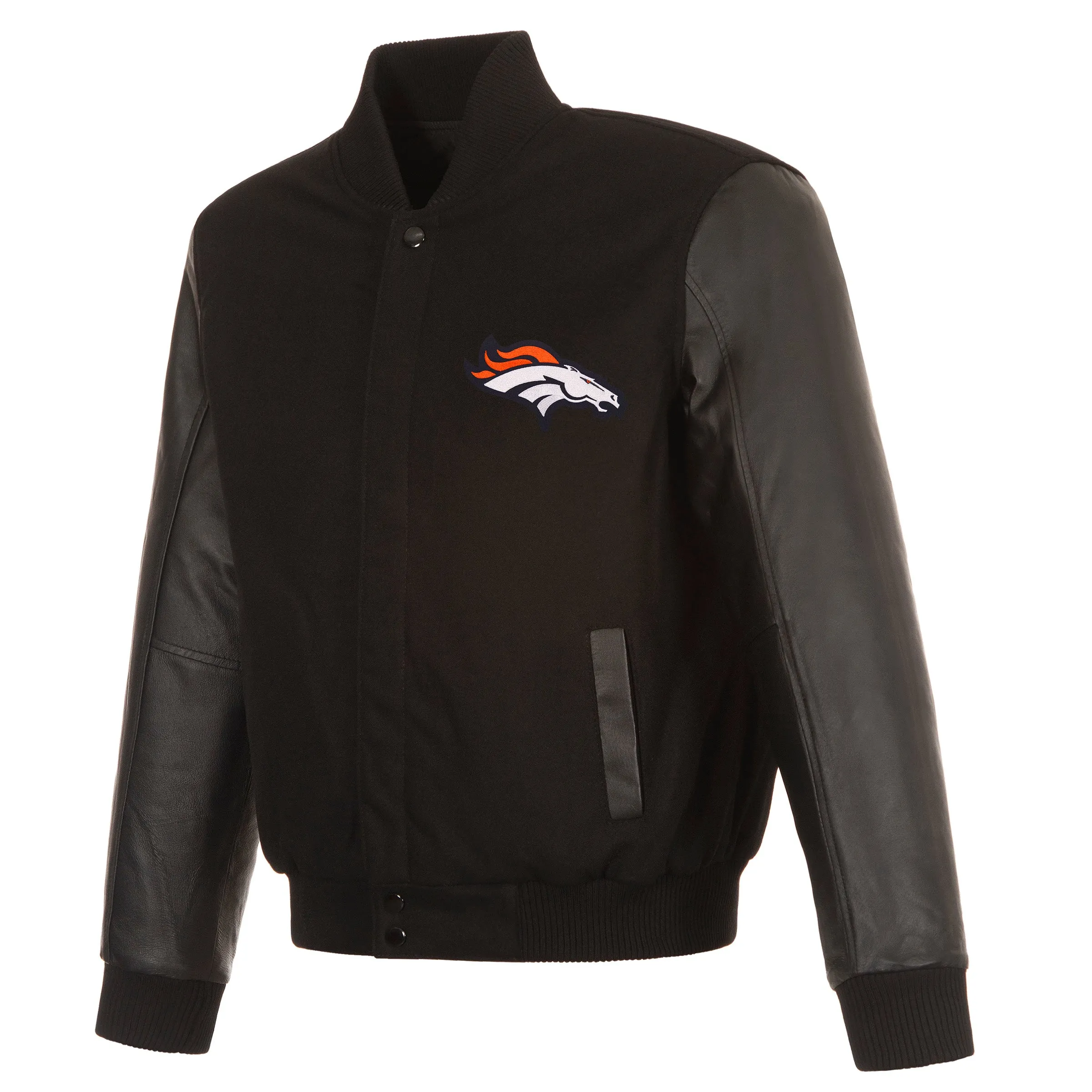 Denver Broncos Reversible Wool and Leather Jacket