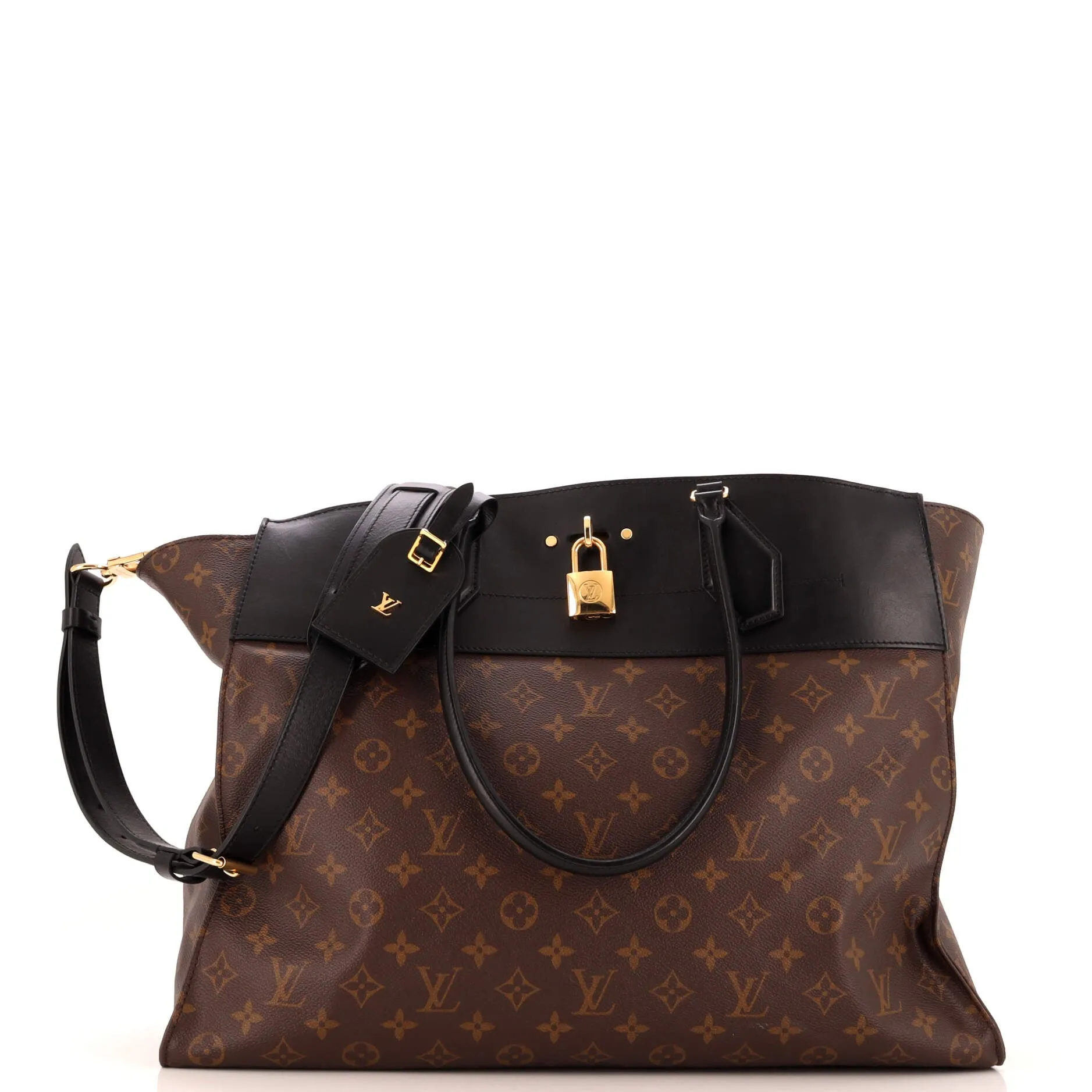 Designer City Steamer Handbag Monogram Canvas XXL